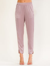 WOMEN'S ELASTIC WAIST FRONT POCKETS SKINNY LEG PANTS