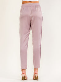 WOMEN'S ELASTIC WAIST FRONT POCKETS SKINNY LEG PANTS