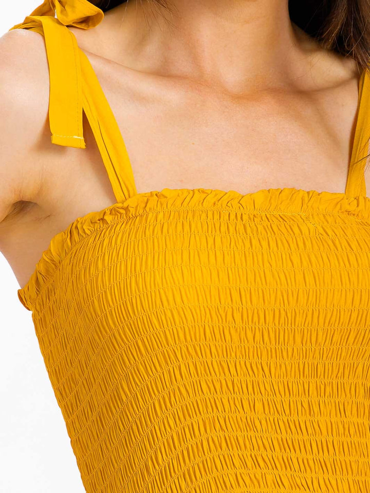 WOMEN'S SLEEVELESS SMOCK HIGH-LOW MAXI DRESS