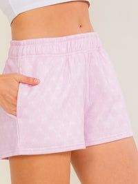 WOMEN'S ELASTIC WAIST FRONT POCKETS PRINT MINI SHORTS