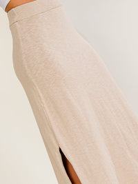 ******WOMEN'S ELASTIC WAIST SIDE SLIT MAXI SKIRT