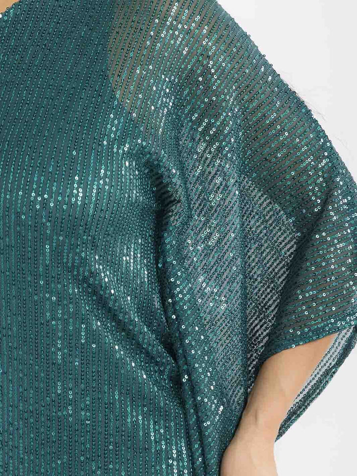 WOMEN'S ONE SHOULDER SEQUINS BODYCON MINI DRESS