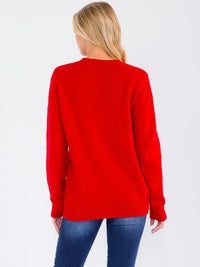WOMEN'S LONG SLEEVE CHRISTMAS GRAPHIC PULLOVER SWEATER