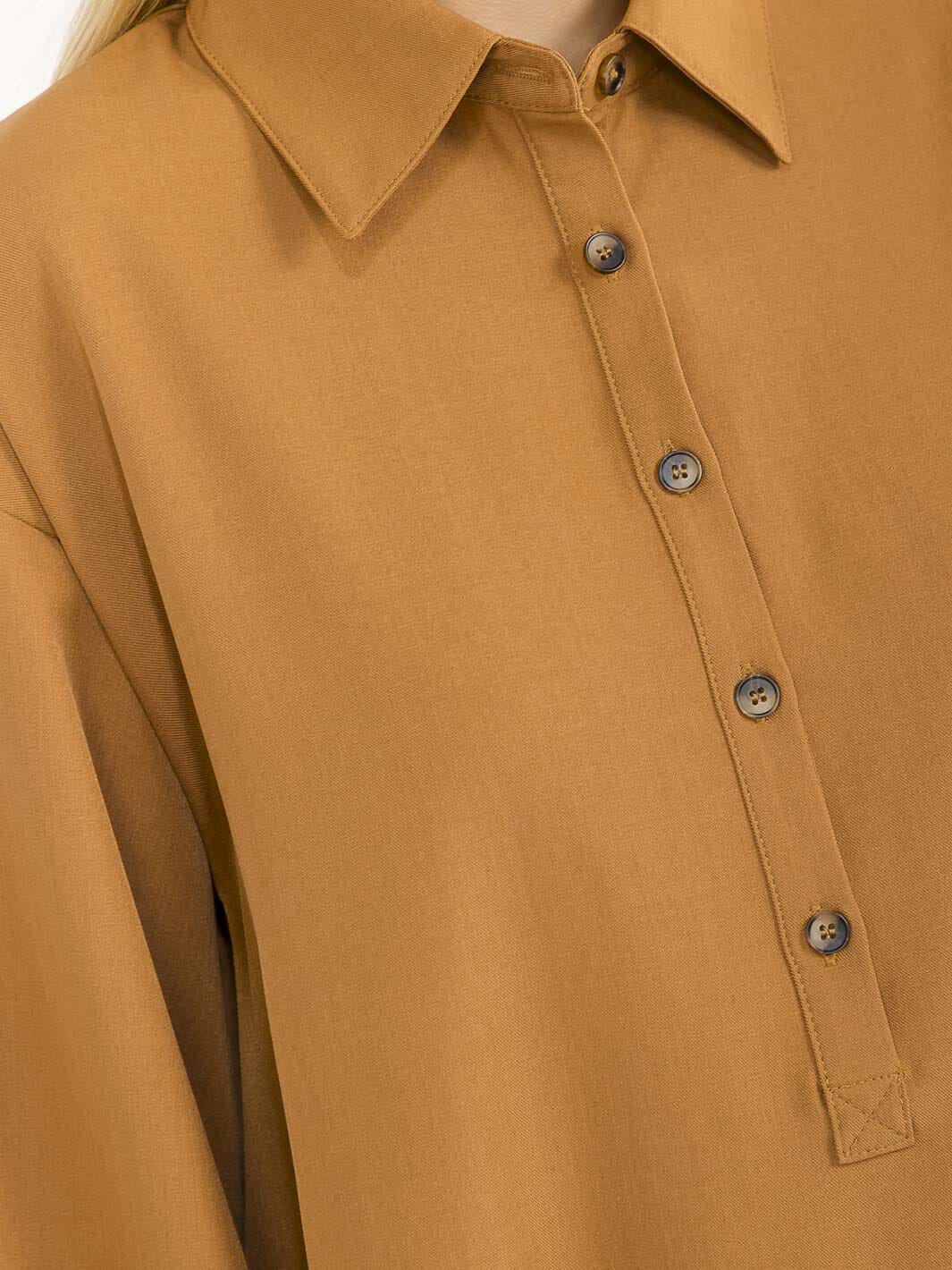 WOMEN'S LONG SLEEVE BUTTON UP LOOSE FIT MINI DRESS