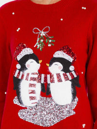 WOMEN'S LONG SLEEVE CHRISTMAS GRAPHIC PULLOVER SWEATER