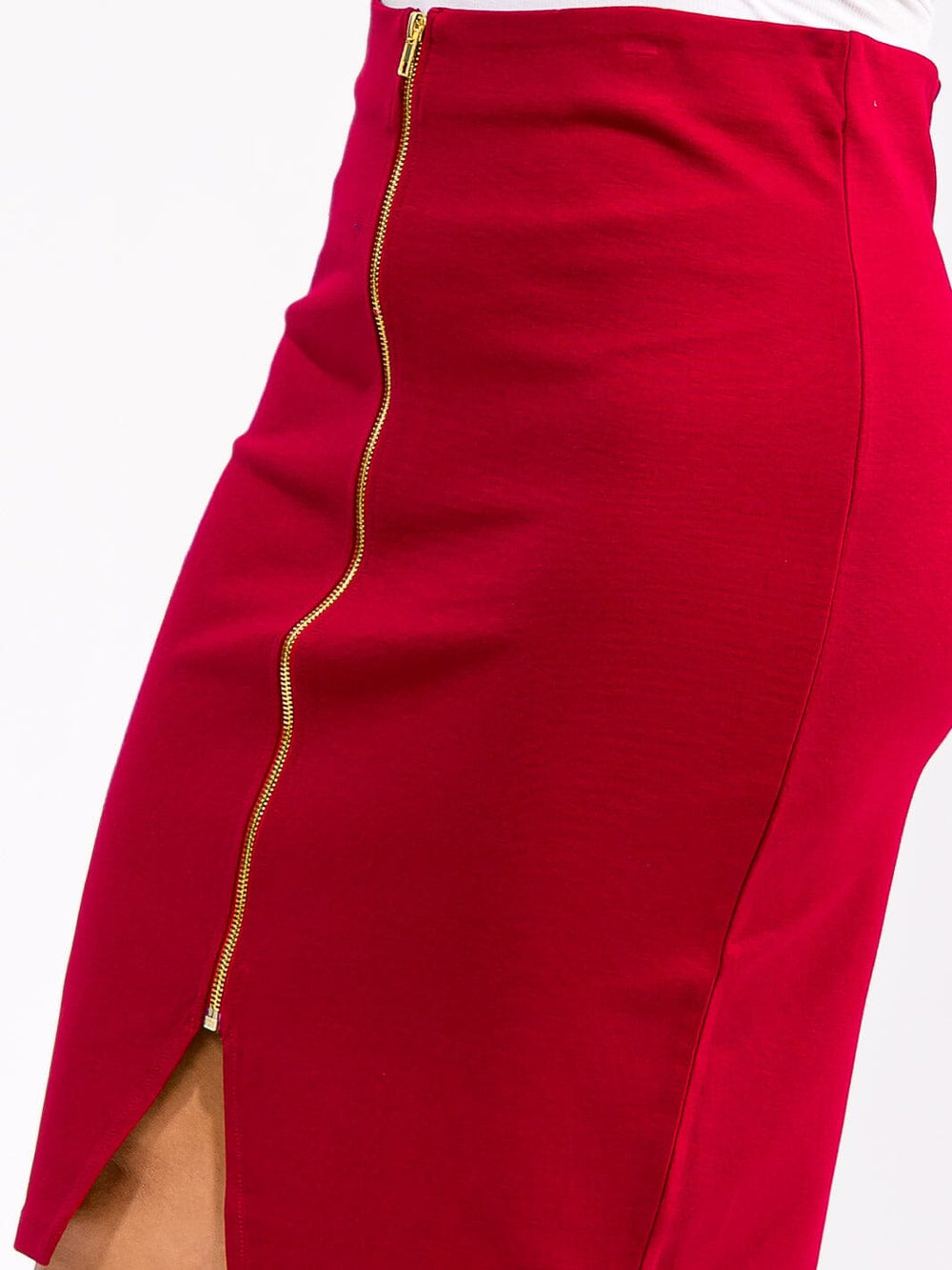 PLUS SIZE ZIPPER CLOSURE PENCIL MINI SKIRT