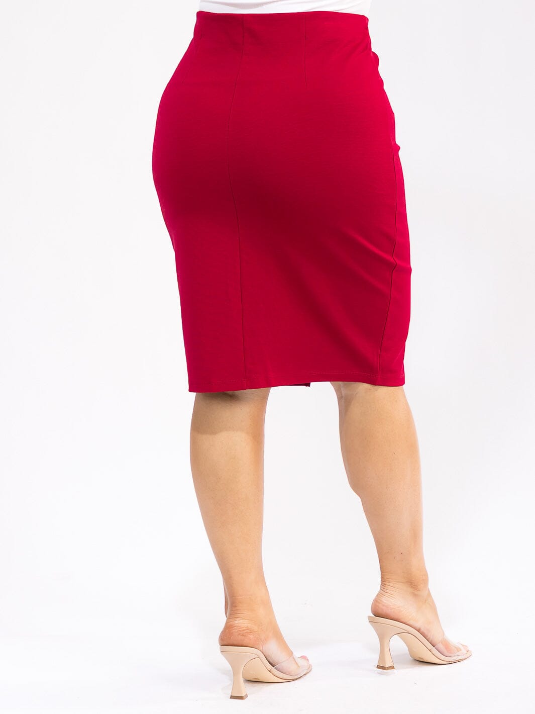 PLUS SIZE ZIPPER CLOSURE PENCIL MINI SKIRT