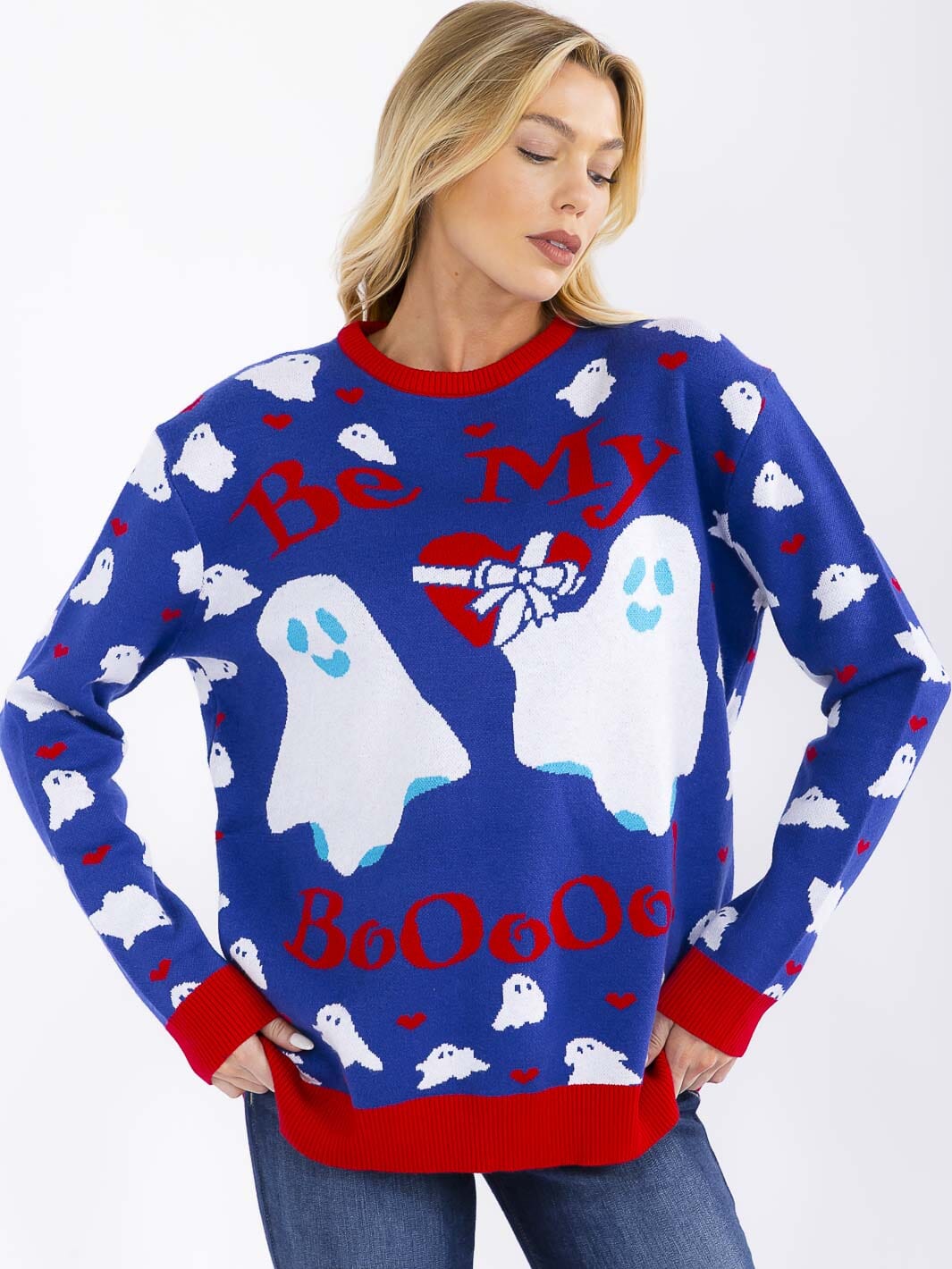 WOMEN'S LONG SLEEVE CHRISTMAS GRAPHIC PULLOVER SWEATER