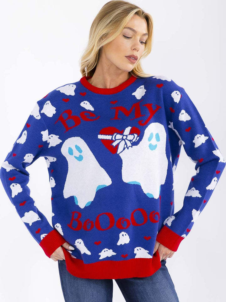 WOMEN'S LONG SLEEVE CHRISTMAS GRAPHIC PULLOVER SWEATER