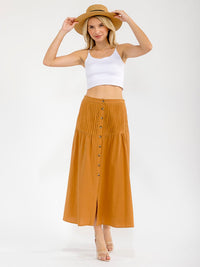 WOMEN'S BUTTON CLOSURE MAXI SKIRT