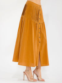WOMEN'S BUTTON CLOSURE MAXI SKIRT