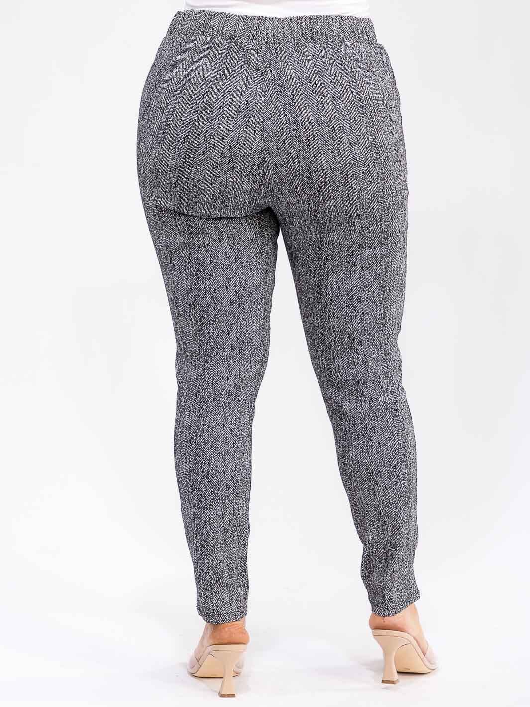 PLUS SIZE ELASTIC WAIST POCKETS SELF TIE SKINNY LEG PANTS