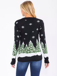 WOMEN'S LONG SLEEVE CHRISTMAS GRAPHIC PULLOVER SWEATER