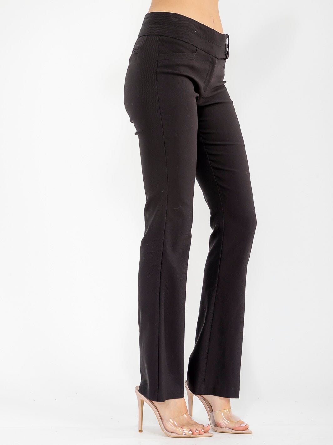 WOMEN'S BUTTON CLOSURE BELL LEGS PANTS