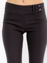 WOMEN'S BUTTON CLOSURE BELL LEGS PANTS