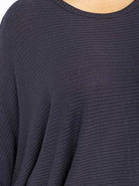 PLUS SIZE LONG SLEEVE RIBBED LOOSE FIT TOP