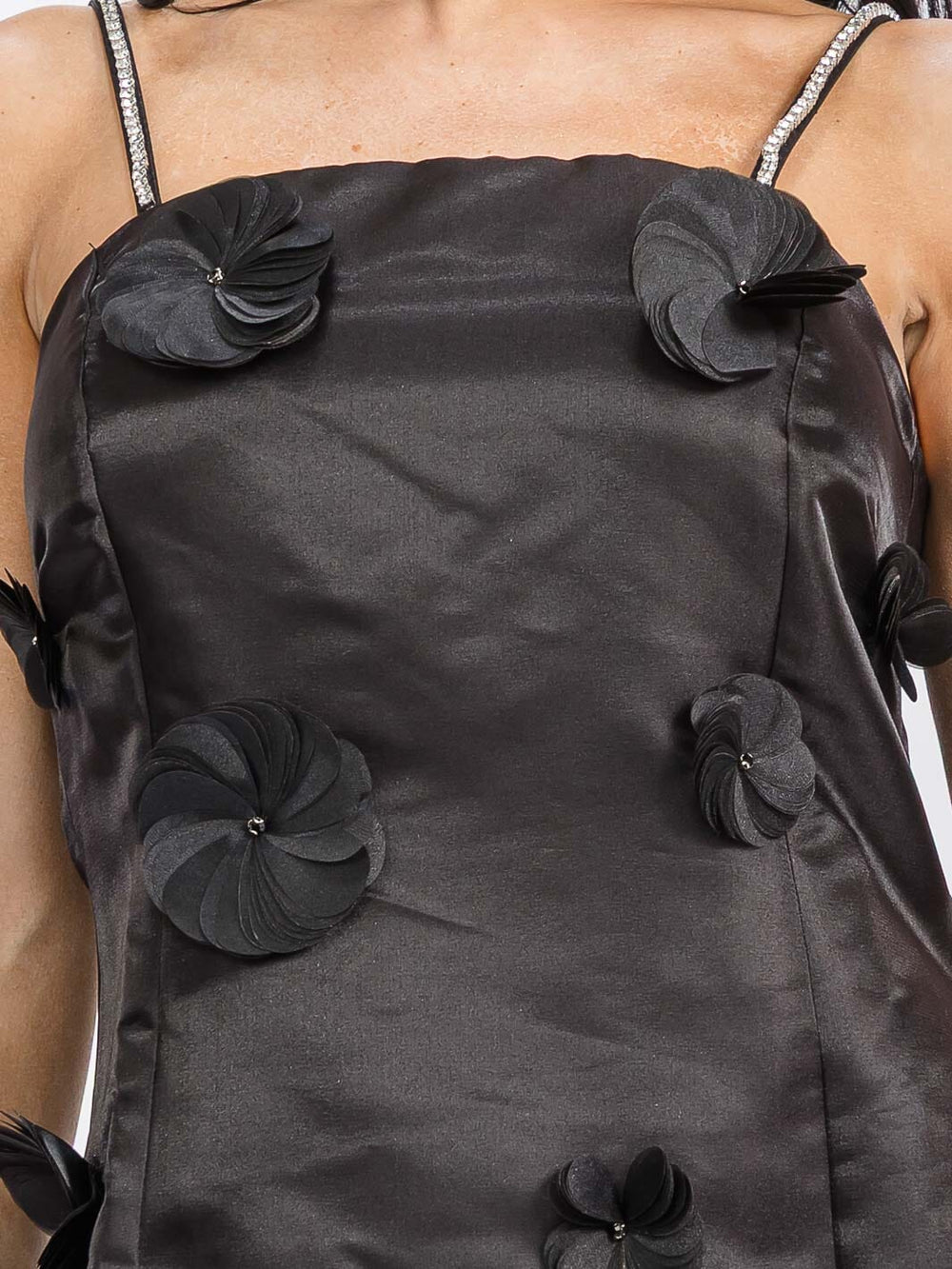 WOMEN'S SLEEVELESS FLOWER DETAILED MINI DRESS