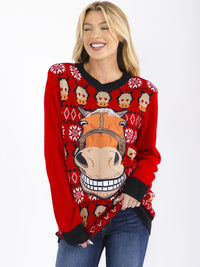 WOMEN'S LONG SLEEVE CHRISTMAS GRAPHIC PULLOVER SWEATER