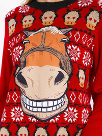 WOMEN'S LONG SLEEVE CHRISTMAS GRAPHIC PULLOVER SWEATER
