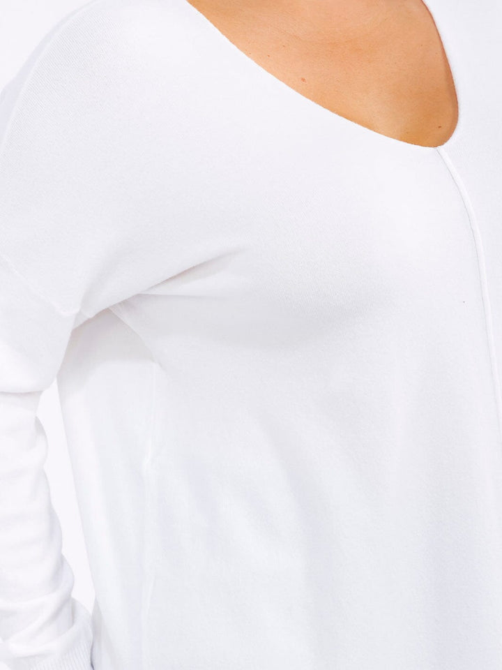 PLUS SIZE LONG SLEEVE V-NECK TOP