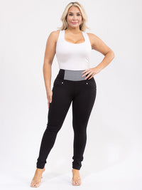 PLUS SIZE ELASTIC WAIST SKINNY LEG PANTS