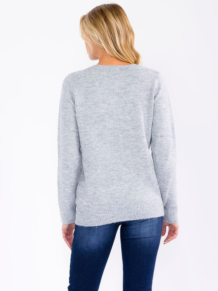 WOMEN'S LONG SLEEVE CHRISTMAS GRAPHIC PULLOVER SWEATER