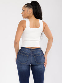 WOMEN'S SLEEVELESS SQUARE NECK BANDAGE TANK TOP