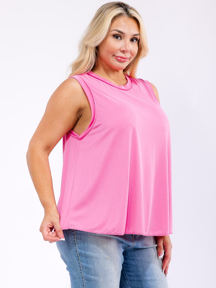 PLUS SIZE SLEEVELESS BASIC TANK TOP