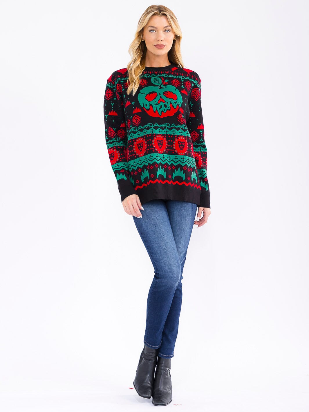 WOMEN'S LONG SLEEVE CHRISTMAS GRAPHIC PULLOVER SWEATER