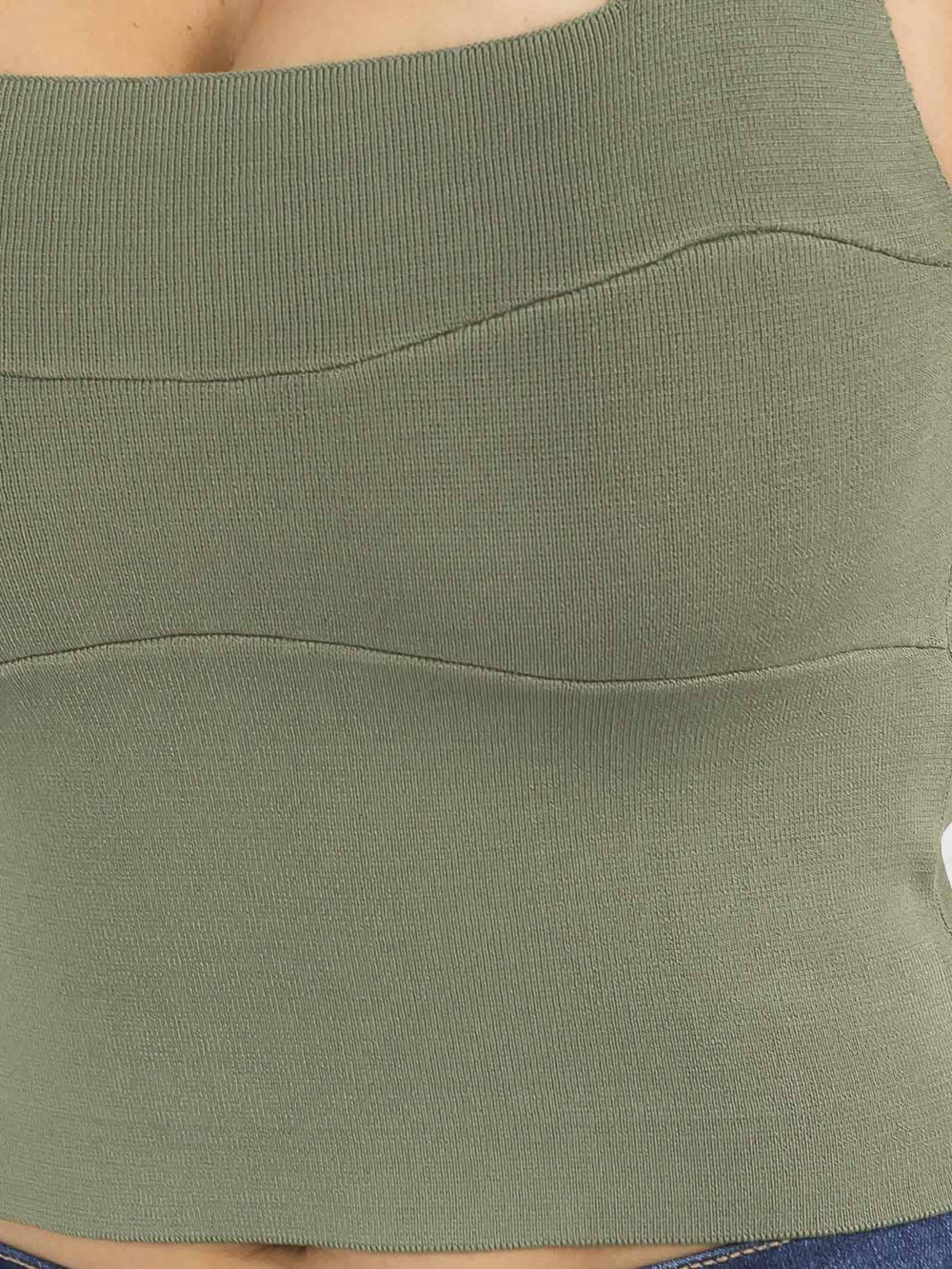 WOMEN'S SLEEVELESS SQUARE NECK BANDAGE TANK TOP