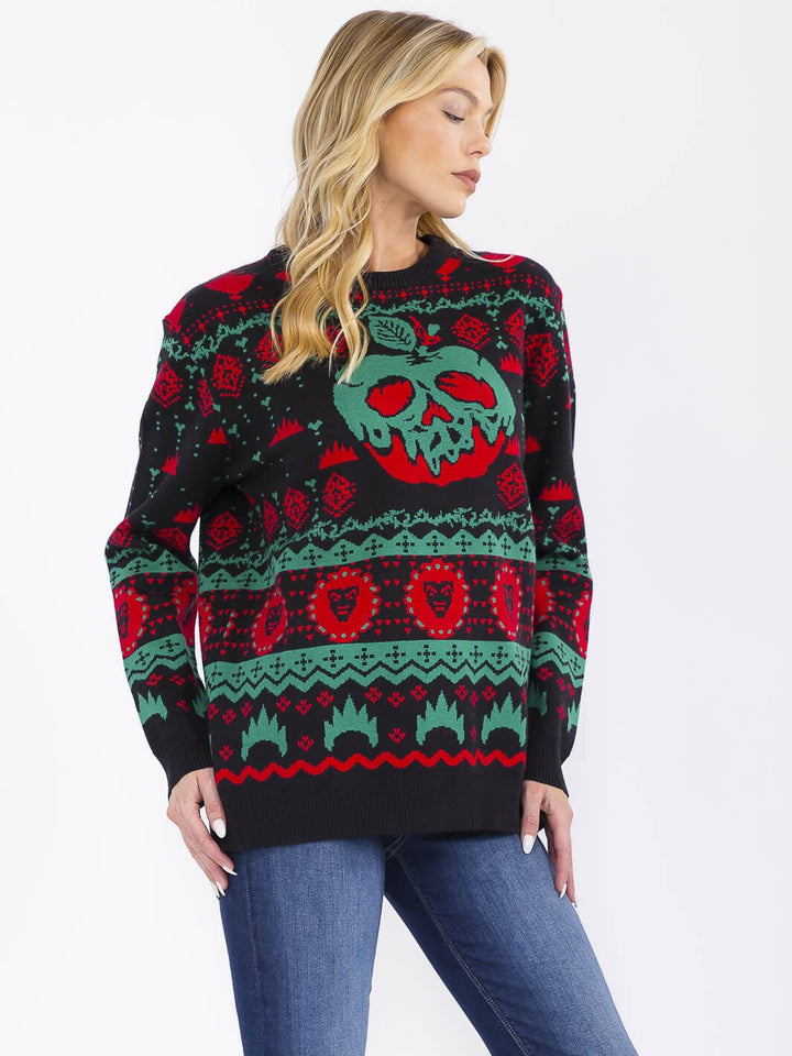 WOMEN'S LONG SLEEVE CHRISTMAS GRAPHIC PULLOVER SWEATER