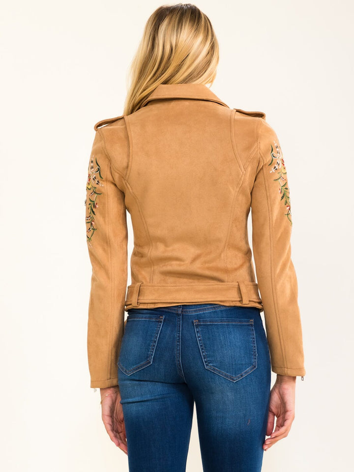 WOMEN'S SUEDE EMBRODIERY AND HARDWEAR JACKET
