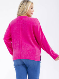 PLUS SIZE LONG SLEEVE FRONT POCKET TOP