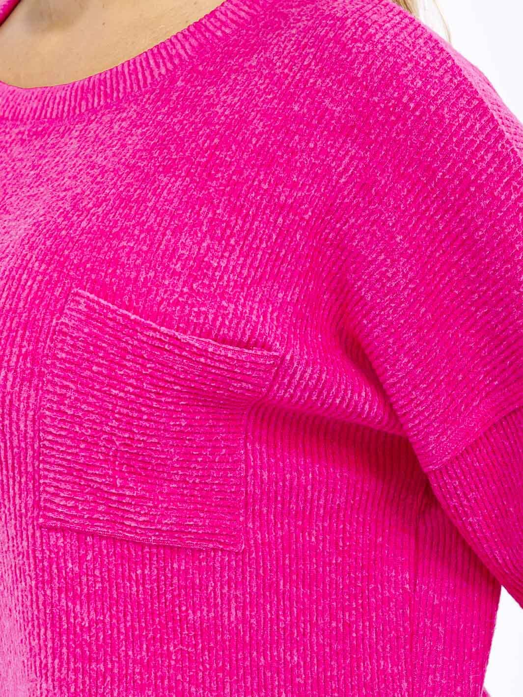 PLUS SIZE LONG SLEEVE FRONT POCKET TOP