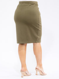 PLUS SIZE ZIPPER CLOSURE PENCIL MINI SKIRT