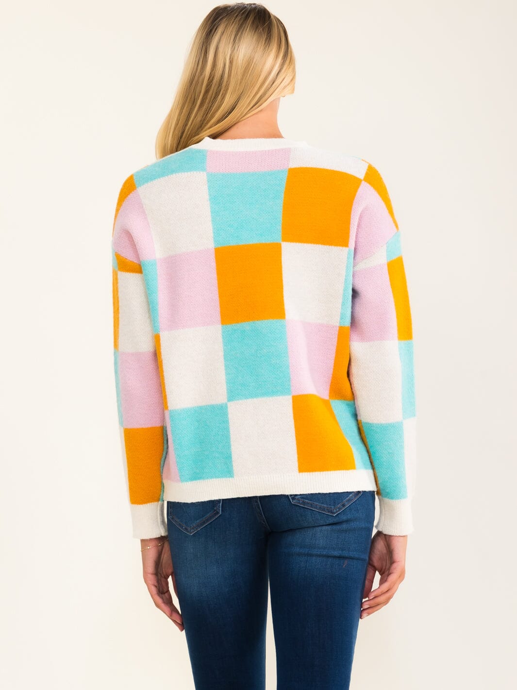 WOMEN'S LONG SLEEVE COLORBLOCK PULLOVER SWEATER
