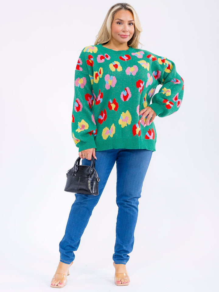 PLUS SIZE LONG MULTI PULLOVER SWEATER