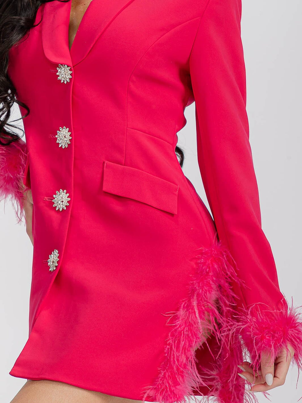 WOMEN'S LONG SLEEVE BUTTON UP SIDE SLIT BODYCON MINI DRESS