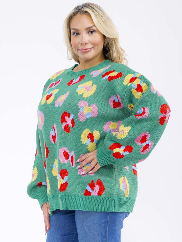 PLUS SIZE LONG MULTI PULLOVER SWEATER