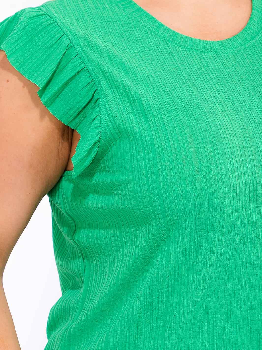 PLUS SIZE SLEEVELESS RUFFLE DETAILED TANK TOP