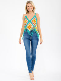 WOMEN'S SLEEVELESS V-NECK MULTI KNITTED TANK TOP