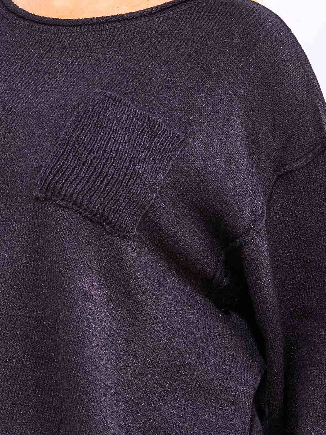 PLUS SIZE LONG SLEEVE FRONT POCKET KNIT PULLOVER SWEATER