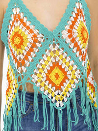 WOMEN'S SLEEVELESS V-NECK MULTI KNITTED TANK TOP