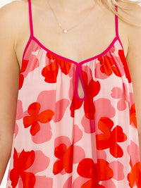 WOMEN'S SLEEVELESS OPEN BACK TIERED FLORAL PRINT MAXI DRESS
