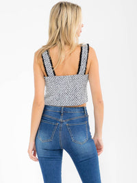 WOMEN'S SLEEVELESS ZIP UP DETAILED TANK TOP
