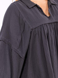 PLUS SIZE LONG SLEEVE V-NECK TUNIC TOP