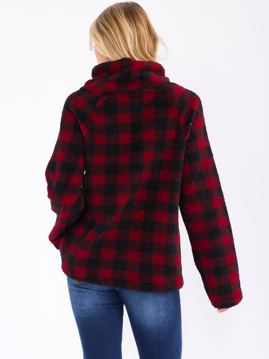 WOMEN'S LONG SLEEVE COLORBLOCK TURTLE NECK PULLOVER PLAID SWEATER