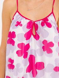 WOMEN'S SLEEVELESS OPEN BACK TIERED FLORAL PRINT MAXI DRESS