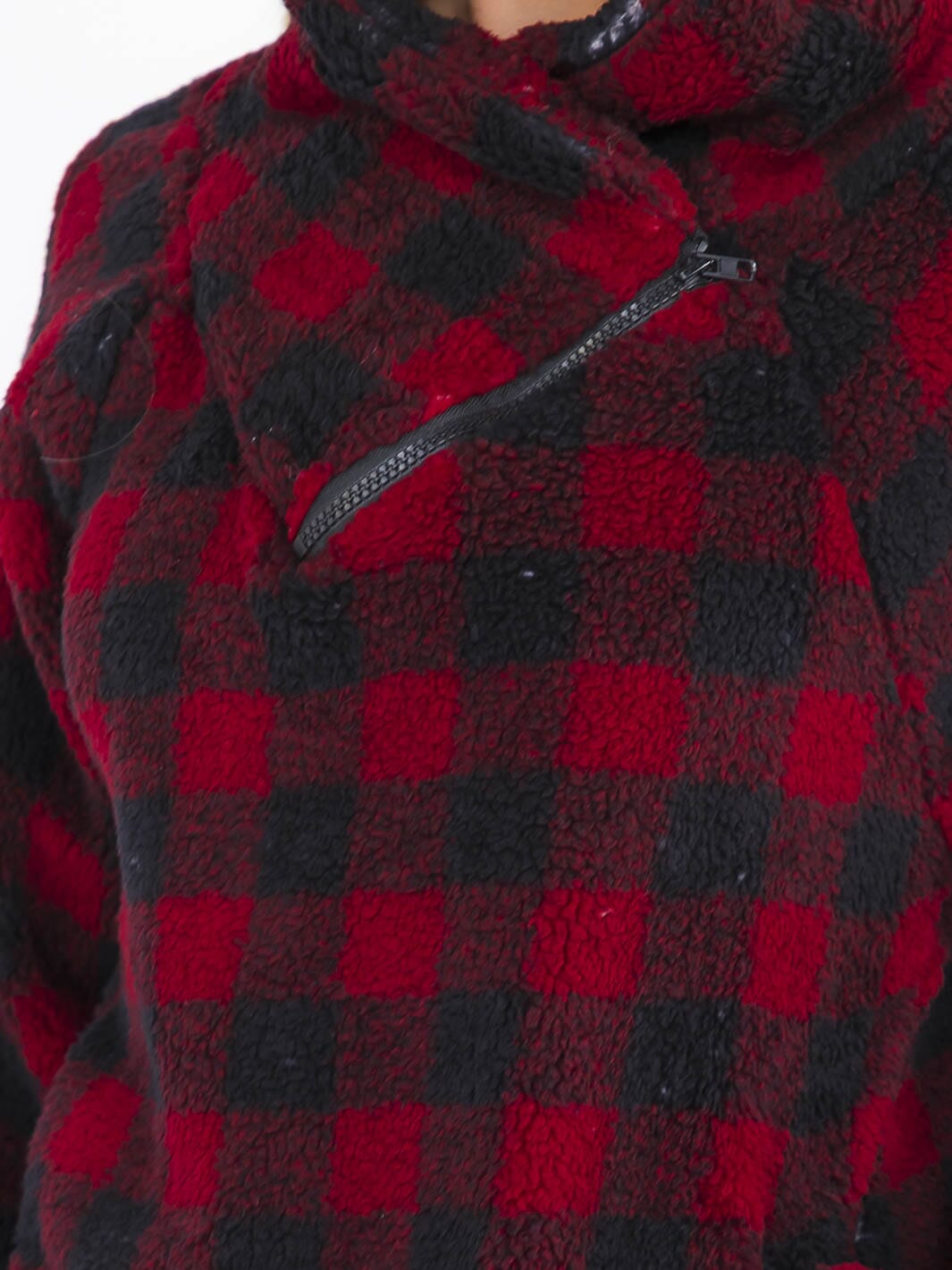 WOMEN'S LONG SLEEVE COLORBLOCK TURTLE NECK PULLOVER PLAID SWEATER