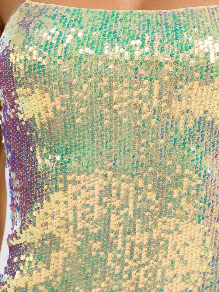 WOMEN'S SLEEVELESS OPEN BACK BODYCON SEQUINS MINI DRESS